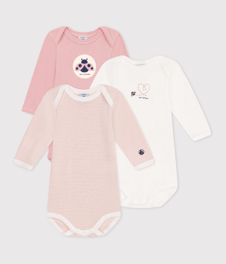 Juego de 3 bodis de algod&oacute;n de manga larga para beb&eacute; variante 2