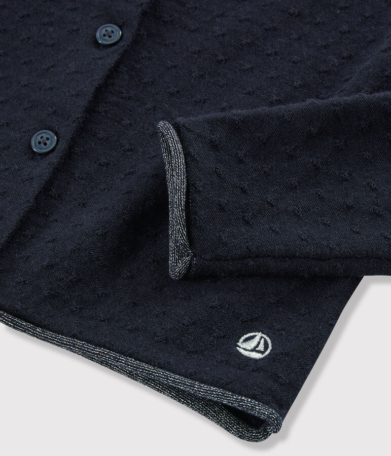 C&aacute;rdigan de lana y algod&oacute;n de ni&ntilde;a azul