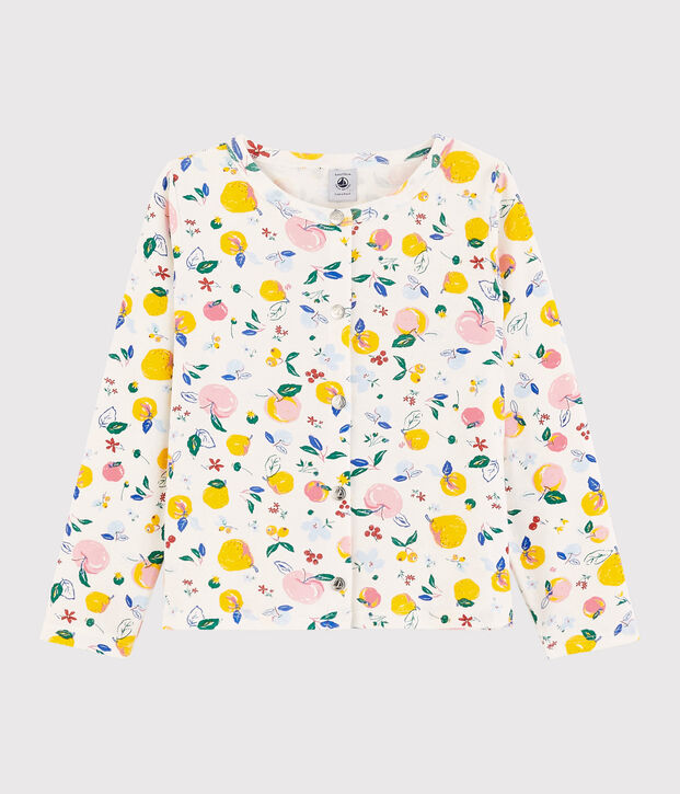 Rebeca de algod&oacute;n de ni&ntilde;a blanco/multicolor