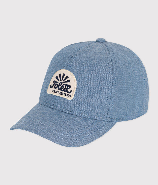 Gorra infantil de tejido vaquero celeste azul