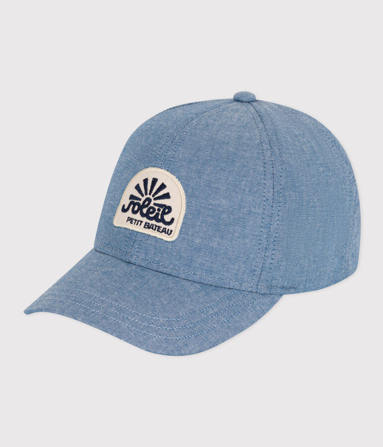 Gorra infantil de tejido vaquero celeste azul