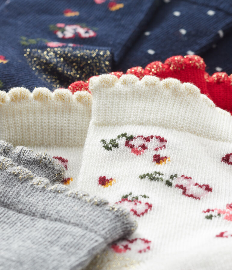 Lote de 5 pares de calcetines para beb&eacute; ni&ntilde;a multicolor