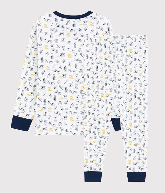 Pijama de punto con oso polar para niño blanco MARSHMALLOW/blanco MULTICO