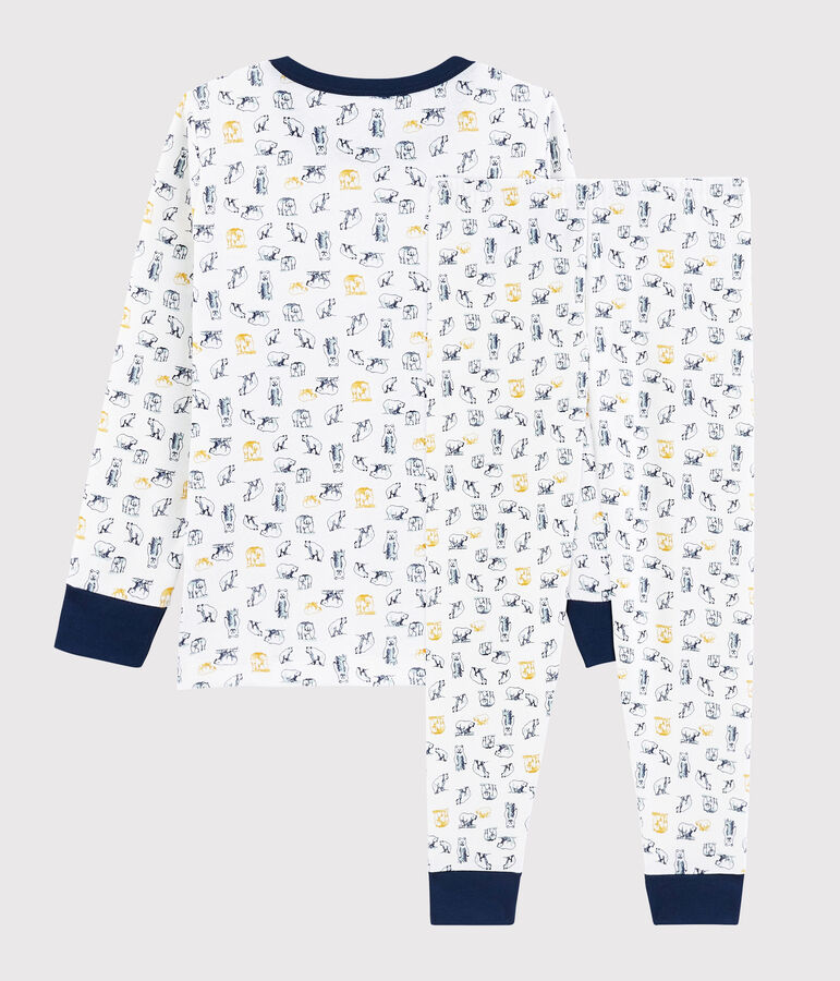 Pijama de punto con oso polar para ni&ntilde;o blanco/multicolor