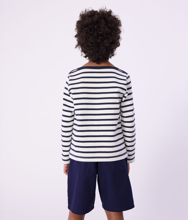 Marinera de algod&oacute;n org&aacute;nico para ni&ntilde;o/ni&ntilde;a blanco/azul