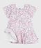 Vestido infantil de algodón estampado de manga corta blanco MARSHMALLOW/blanco MULTICO