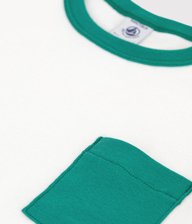 Camiseta infantil de manga corta de algod&oacute;n blanco