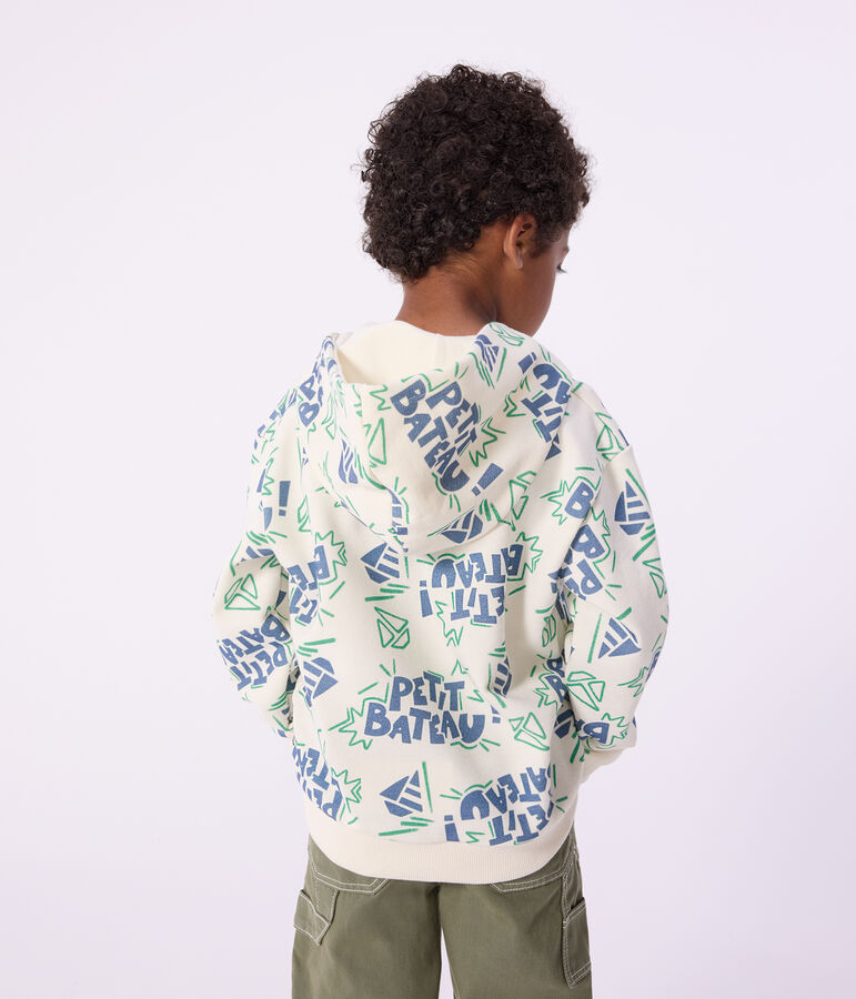 Sudadera infantil de algod&oacute;n con capucha y estampado MILK/ MULTICO