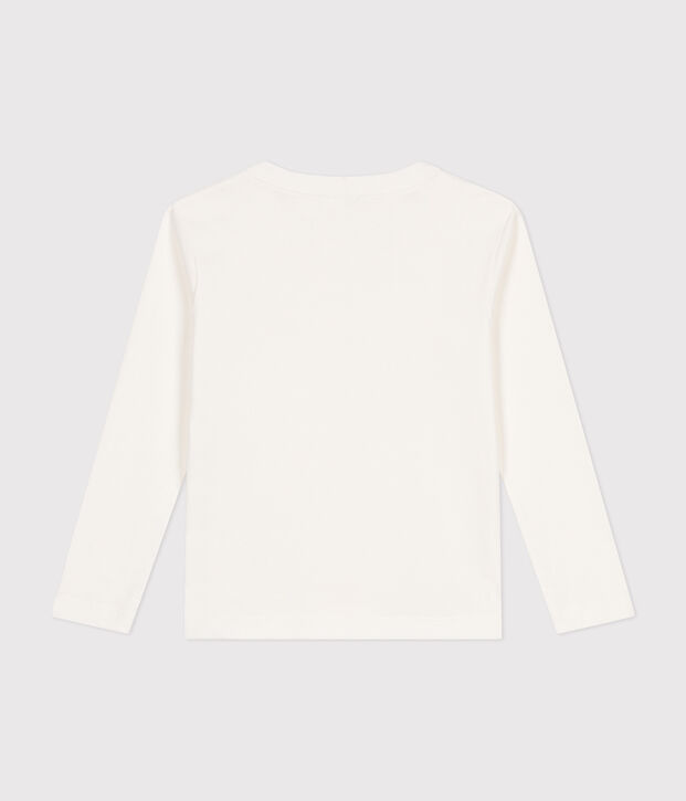 Camiseta de manga larga de punto para ni&ntilde;o/a blanco