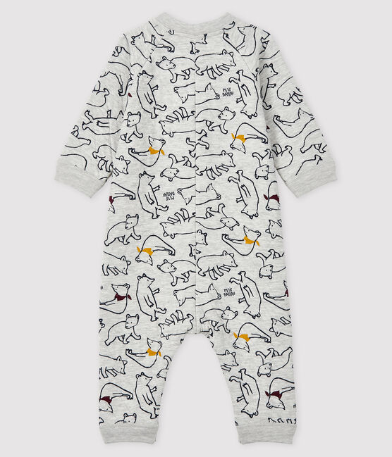Buzo largo con para bebé niño gris BELUGA/blanco MULTICO