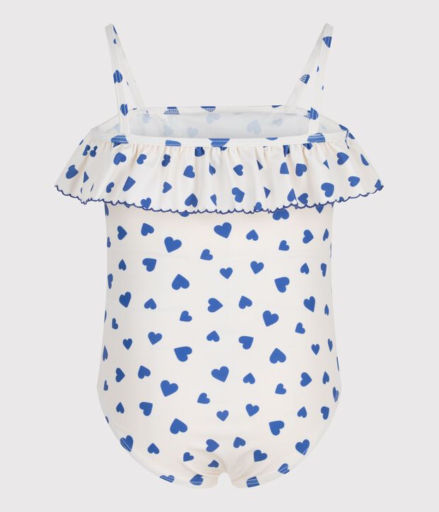 Ba&ntilde;ador infantil con estampado de corazones blanco/azul