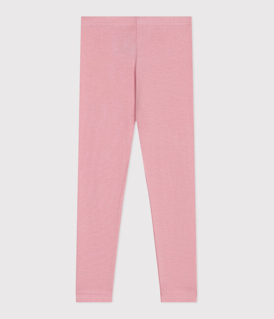 Leggings infantiles de algodón liso rosa CHARME