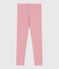 Leggings infantiles de algodón liso rosa CHARME