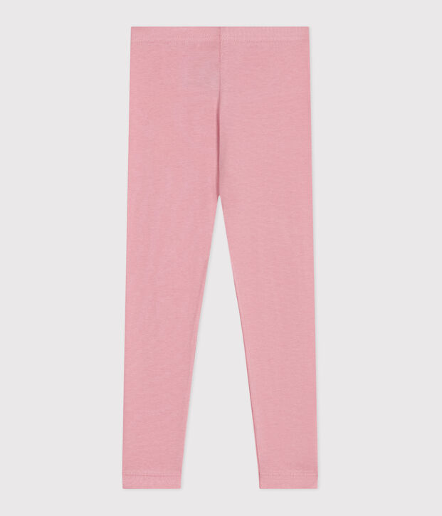 Leggings infantiles de algod&oacute;n liso rosa