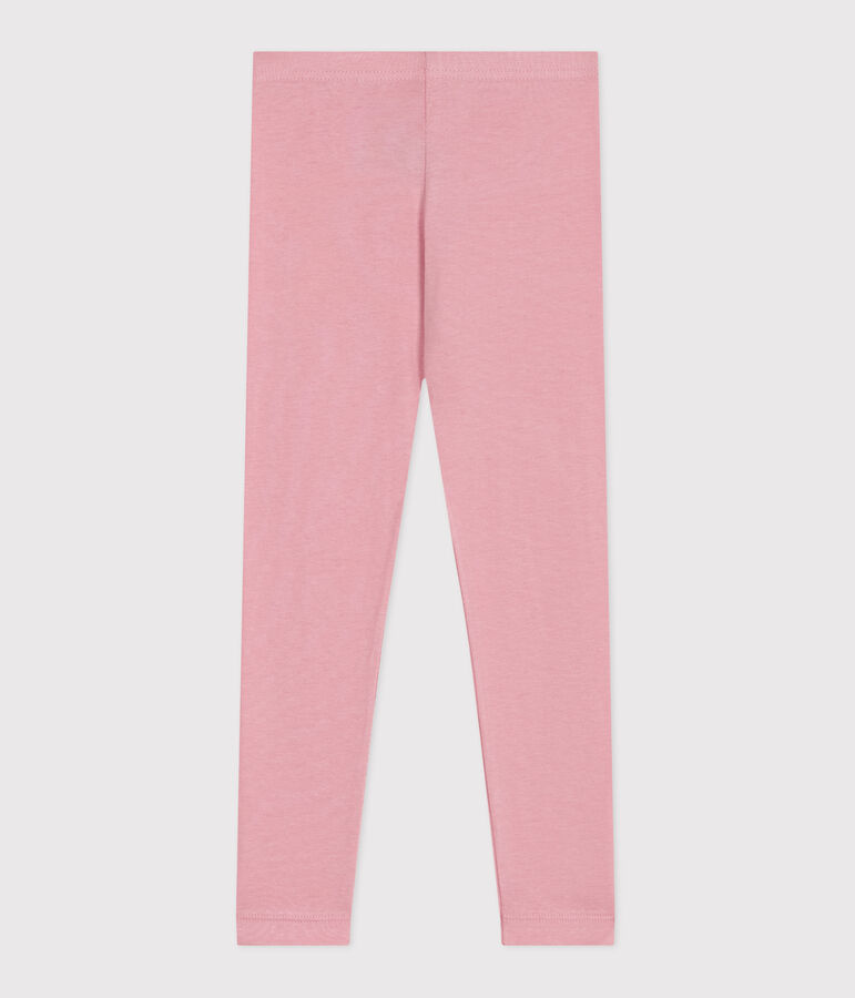 Leggings infantiles de algod&oacute;n liso rosa