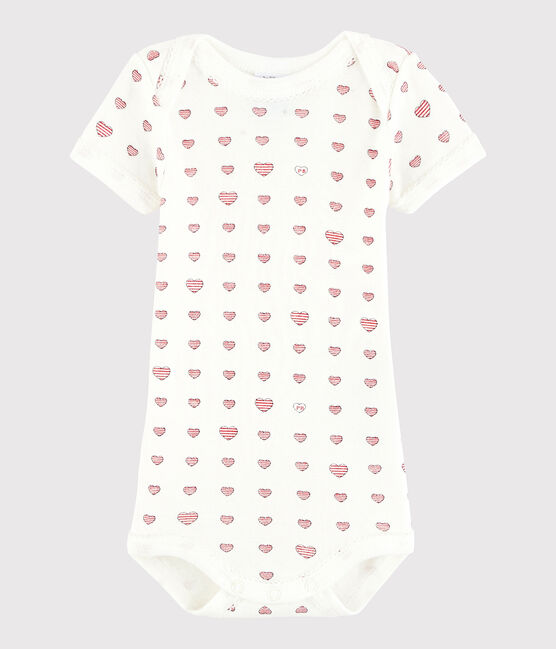Bodi de manga corta de bebé niña/niño amarillo SUNNY/blanco MARSHMALLOW