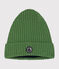 Gorro infantil de punto tricotado con forro polar verde PALMERAIE