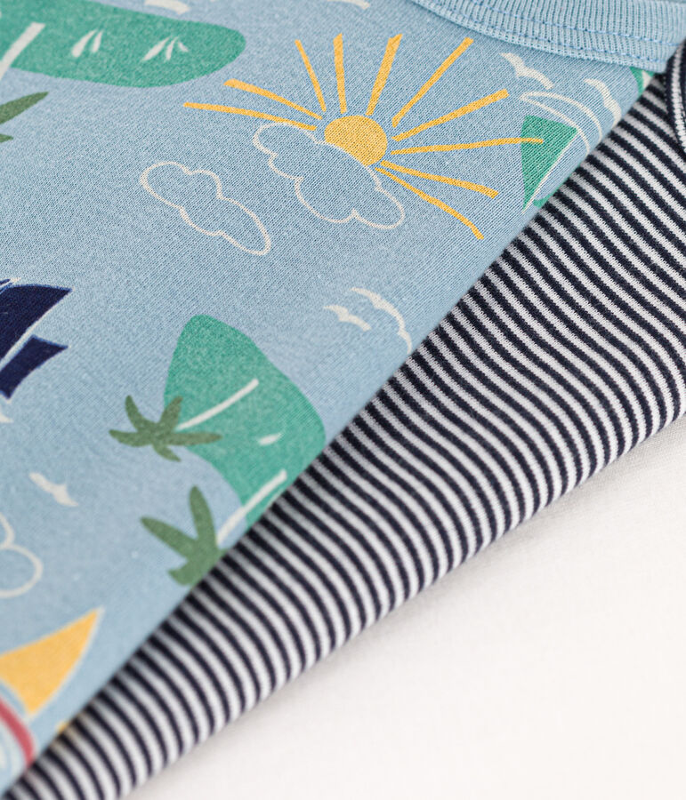 Juego de 3 bodis de algod&oacute;n de manga corta de exploradores multicolor