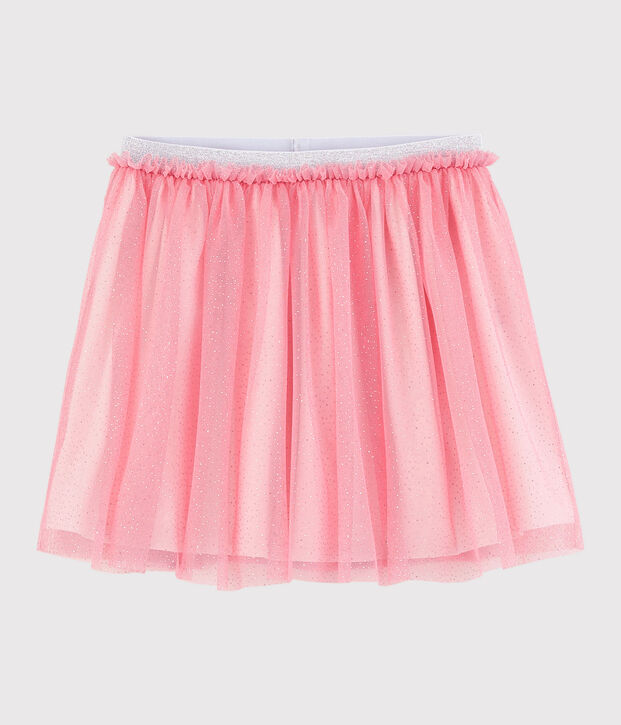Falda de tul con lentejuelas de ni&ntilde;a rosa/gris
