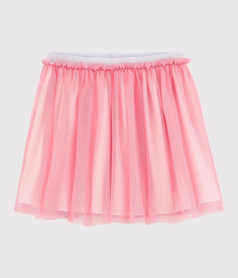 Falda de tul con lentejuelas de ni&ntilde;a rosa/gris