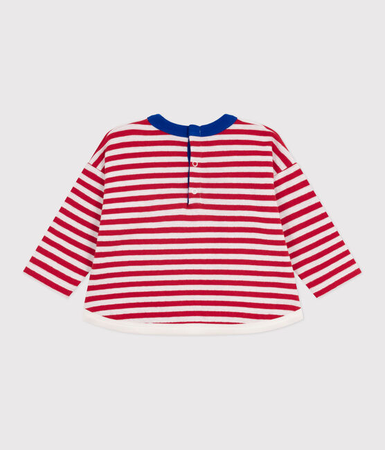 Camiseta de manga larga de algodón a rayas para bebé rojo POMPEI/ MILK