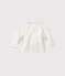 Chaqueta de bebé en punto lana y algodón blanco LAIT