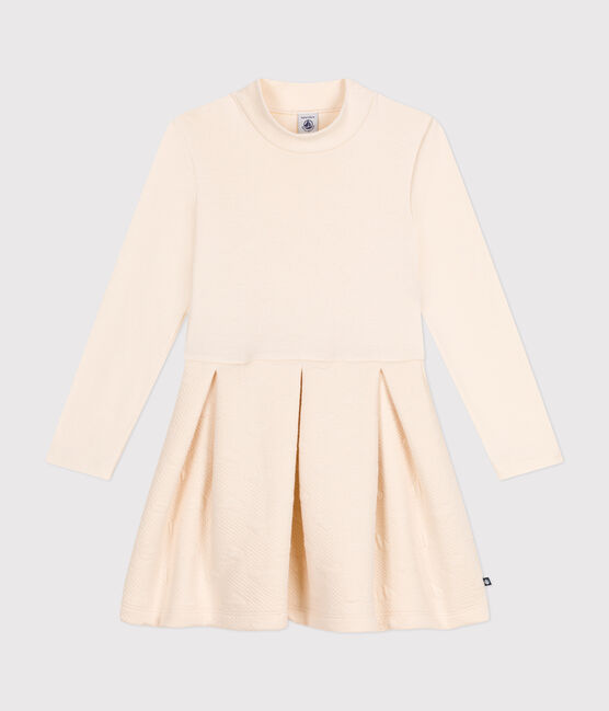 Vestido de manga larga de dos materiales para niña crudo AVALANCHE