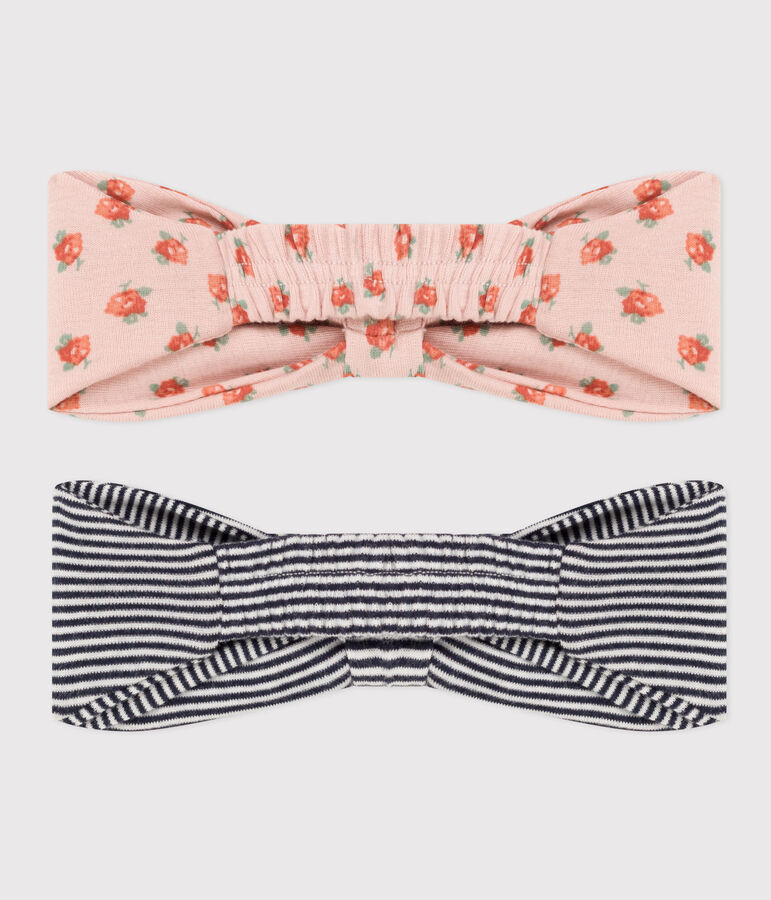 Juego de 2 diademas de algod&oacute;n para beb&eacute; multicolor