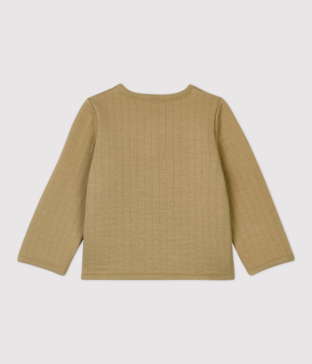 C&aacute;rdigan de tejido t&uacute;bico acolchado de beb&eacute;. beige