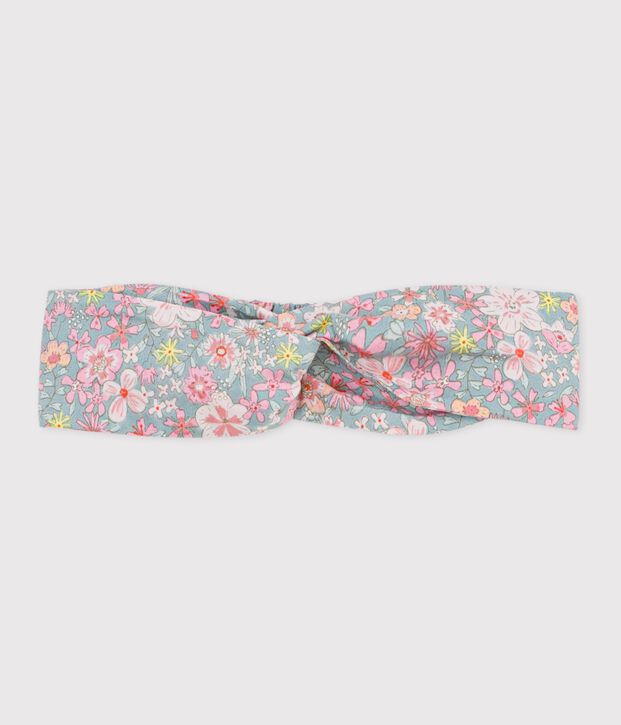 Cinta de popelina con estampado de flores para beb&eacute; ni&ntilde;a azul/multicolor