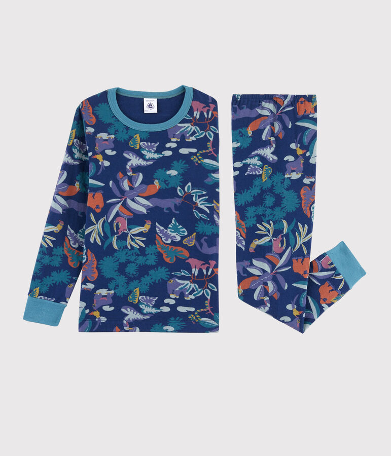 Pijama estampado de jungla de ni&ntilde;o de t&uacute;bico azul/multicolor