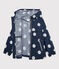 Cortavientos semilargo de poliéster reciclado de niña azul MEDIEVAL/blanco MARSHMALLOW