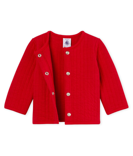 Cárdigan de tela túbica acolchada para bebé niña rojo TERKUIT