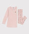 Camisón infantil de terciopelo. rosa SALINE/blanco MULTICO