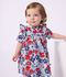 Vestido de algod&oacute;n de manga corta y pololo con estampado de flores para beb&eacute; blanco/multicolor