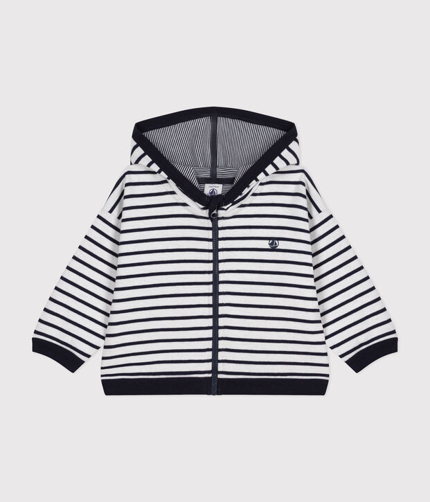 Sudadera con capucha para beb&eacute; blanco/azul