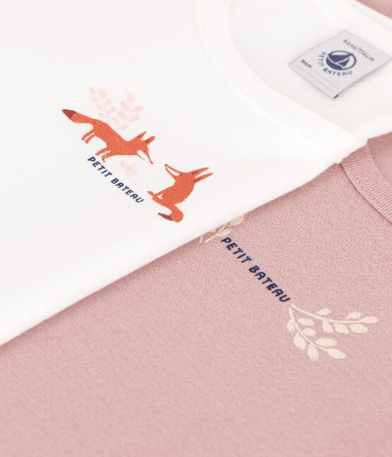 Juego de 2 camisetas infantiles de algodón de manga corta variante 2