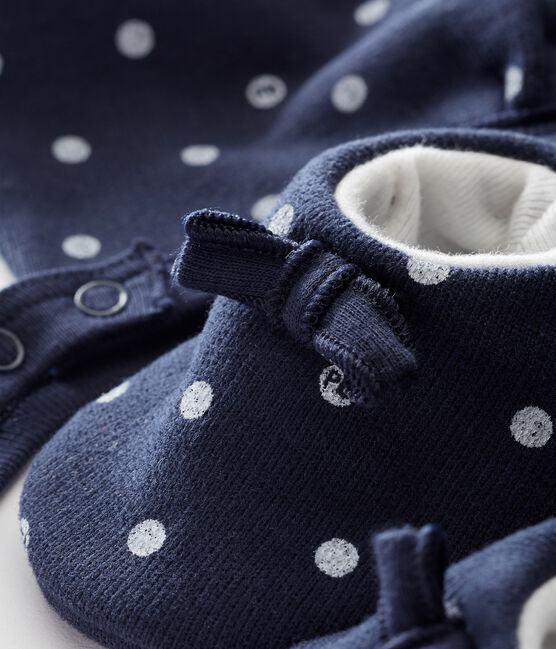 Lote de gorrito y patucos para bebé niña azul SMOKING/blanco MARSHMALLOW