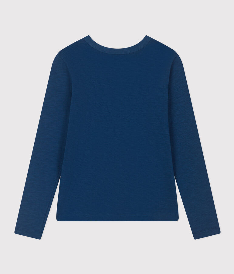 Camiseta LA RECTA de algod&oacute;n con cuello redondo para mujer azul