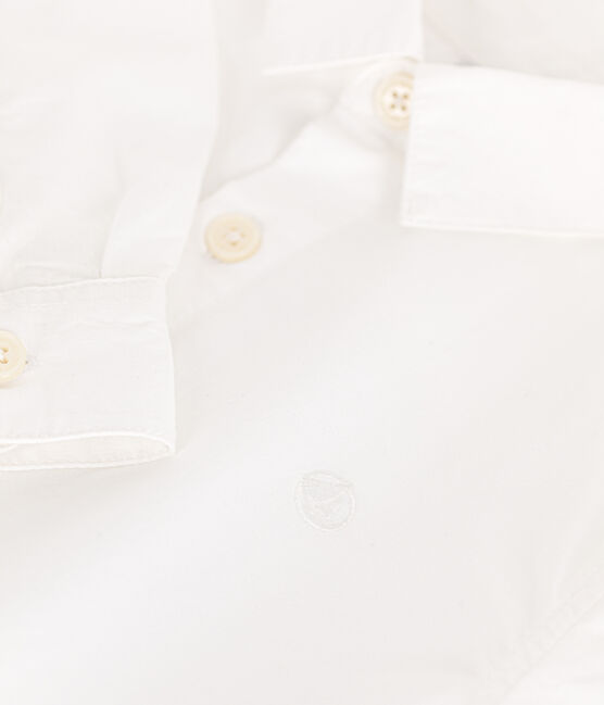 Camisa de popelina para niño blanco ECUME