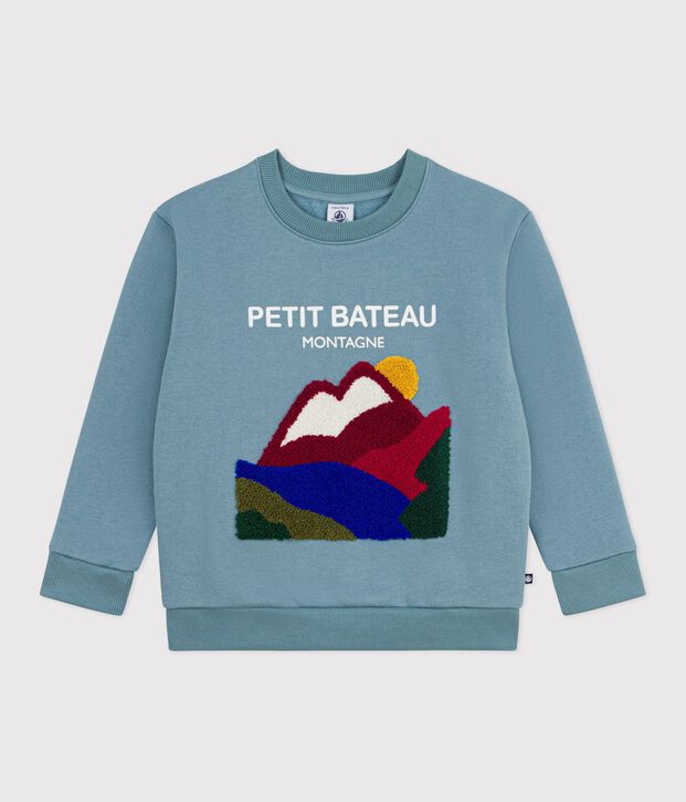 Sudadera infantil de algod&oacute;n con estampado azul