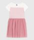Vestido infantil de manga corta de algodón y tul para niña