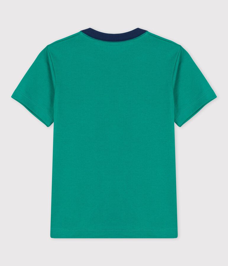 Camiseta de manga corta de algod&oacute;n de ni&ntilde;o verde GAZON