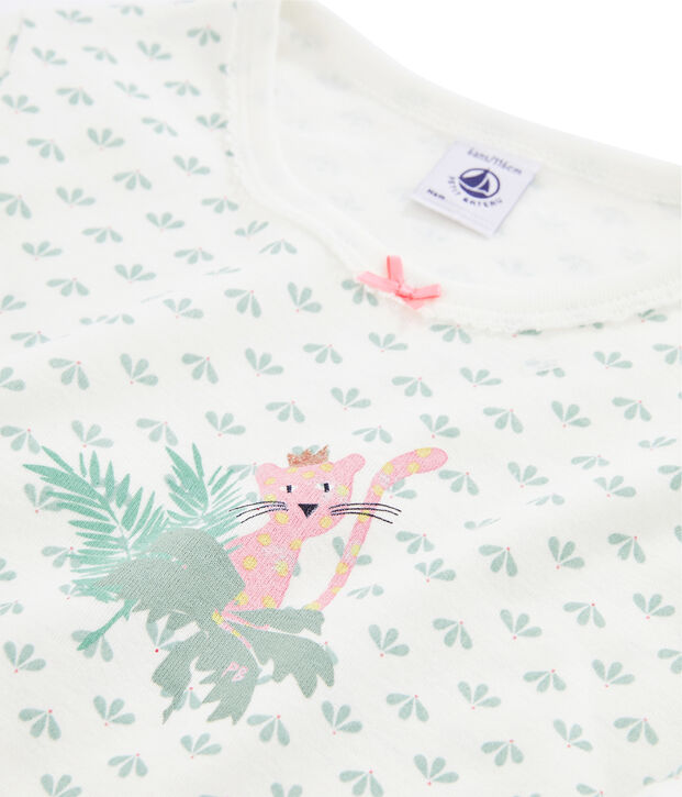 Camis&oacute;n para ni&ntilde;a de punto blanco/multicolor