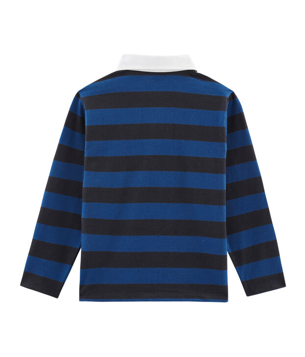 Polo de rugby de rayas para ni&ntilde;o azul/azul