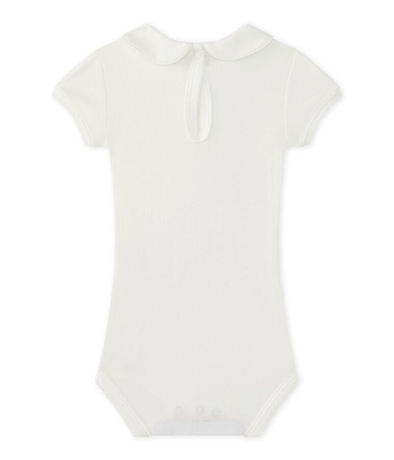 Body para beb&eacute; ni&ntilde;a con cuello blanco MARSHMALLOW