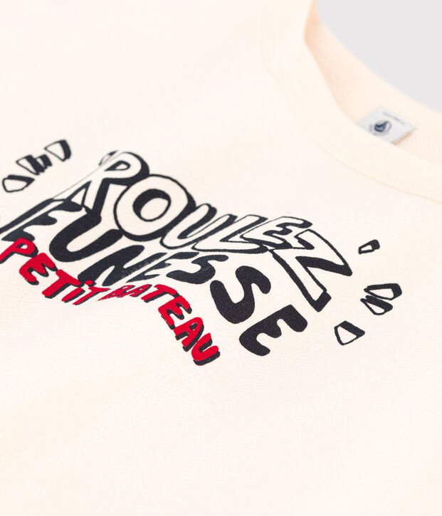 Sudadera estampada de mulet&oacute;n de ni&ntilde;a / ni&ntilde;o crudo