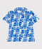 Camisa infantil de algodón de manga corta con estampado azul MARSHMALLOW/ PORCELANA