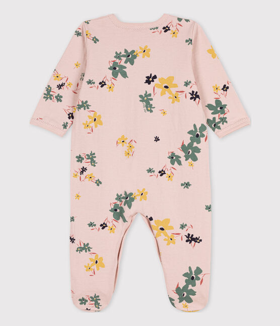 Pelele de túbico con flor para bebé rosa SALINE/blanco MULTICO