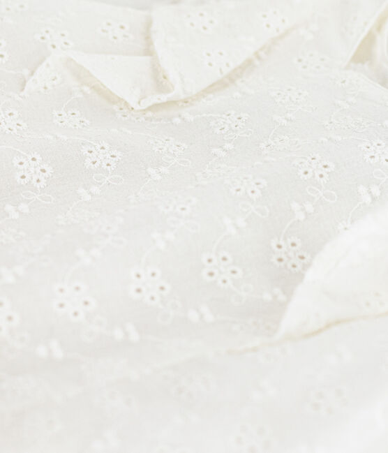 Vestido de bordado inglés para niña blanco MARSHMALLOW